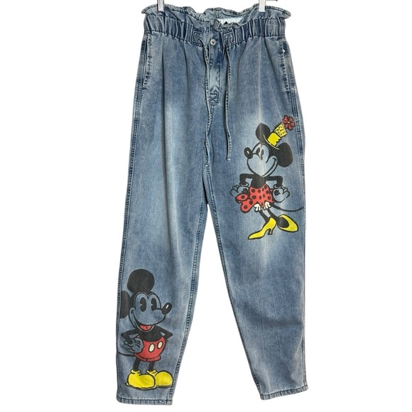 Mickey and Minnie Mouse Drawstring Denim Pants for Women by Her Universe SZ. M - Picture 3 of 15